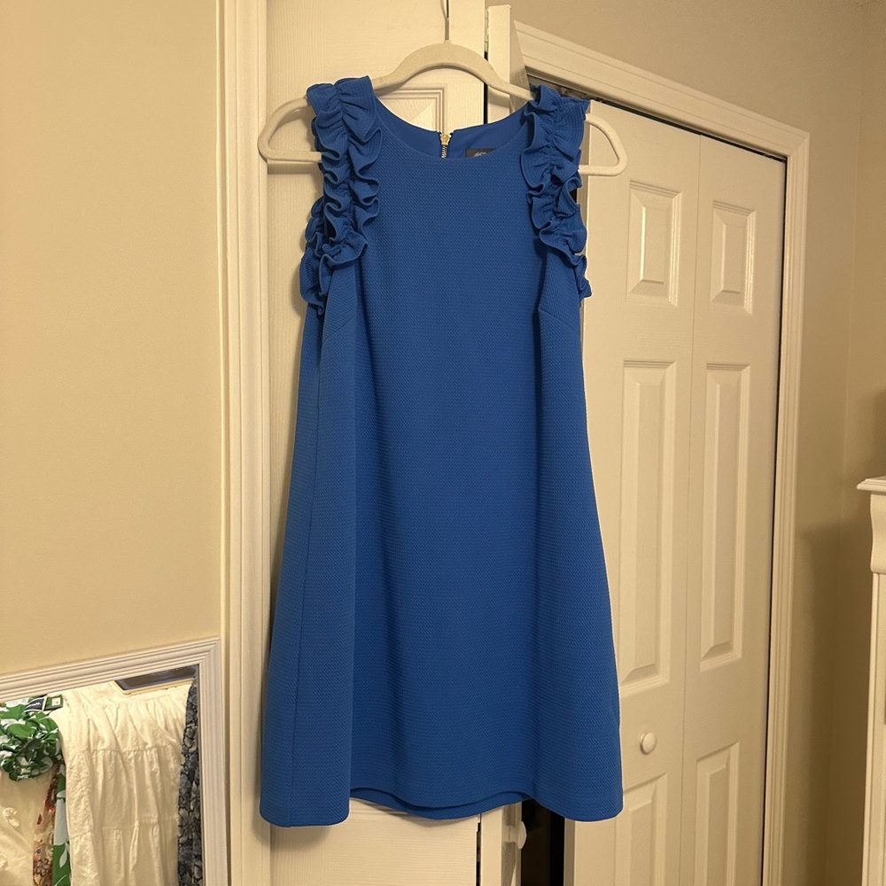 Vince Camuto Blue Ruffle Dress